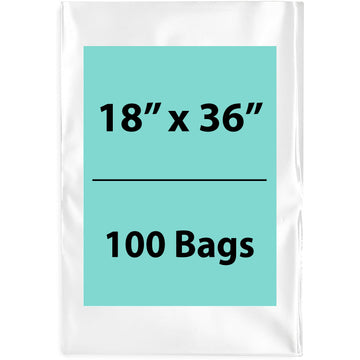 Clear Poly Bags 2 Mil Size: 18 inch (width) X 36 inch (Height) Pack of 100 Bags